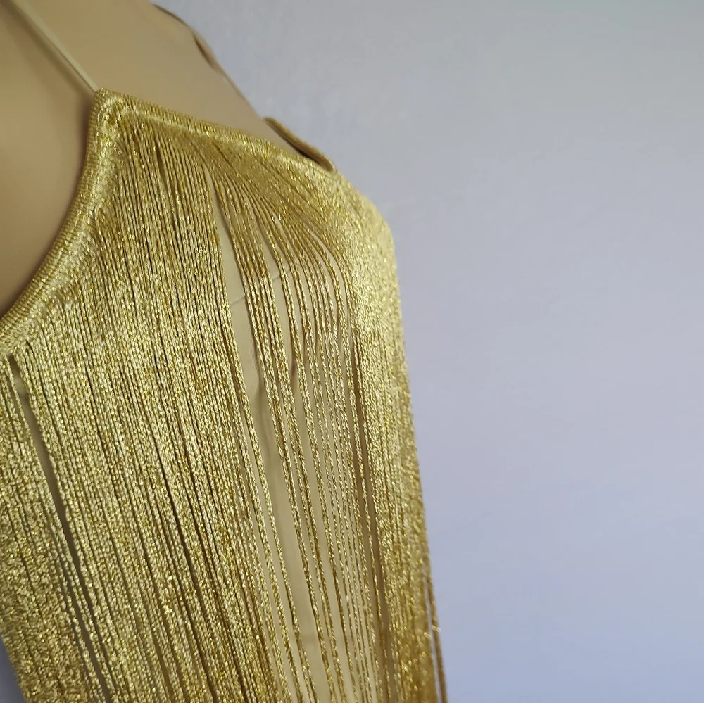 Forever 21 Gold Fringe Dress - Picture 3 of 8